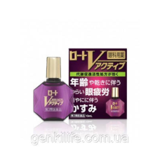 Очні краплі Rohto V-Active з вітамінами для фокусування зору, від почервоніння і втоми Японські /індекс свіжості 2 /13 мл