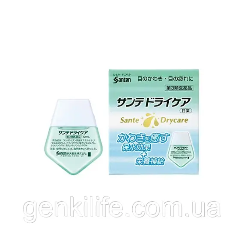 Очні краплі  Sante Drycare проти синдрому сухого ока / Штучна сльоза Японії - індекс свіжості 0 / 12 мл