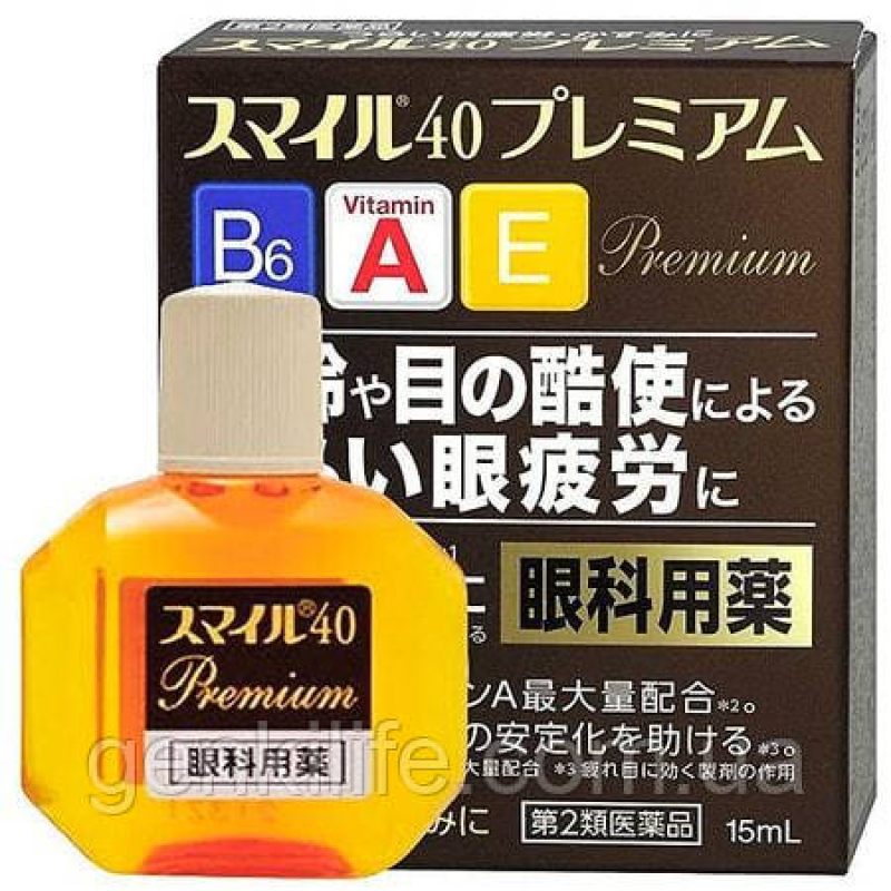 Очні краплі Lion Smile 40 Premium преміальні японські очні краплі з 10 активними компонентами / індекс свіжості 4 / 15 мл