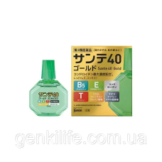 Очні краплі Sante 40 Gold з таурином, пантенолом, вітаміном Е і хондроїтином / індекс свіжості 3 / 12 мл