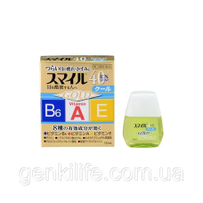 LION Smile 40EX Gold освіжаючі японські вітамінізовані очні краплі з 10 діючими речовинами / індекс свіжості 2,5 / 13 мл