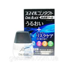 Очні краплі LION SMILE COOL BLACK CONTACT , Для всіх типів лінз (штучна сльоза)  / індекс свіжості 7 / 12 мл